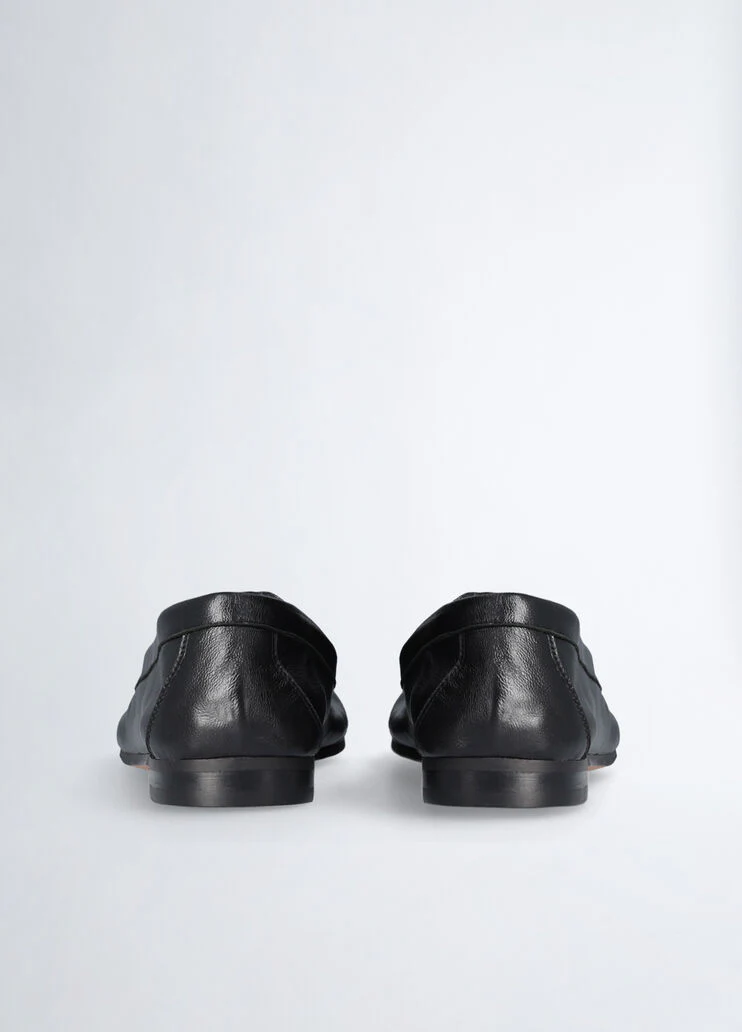 Black soft nappa leather loafers
