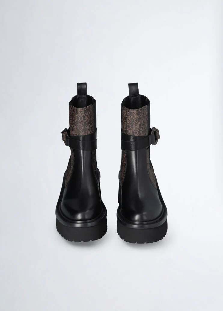 Monogram-patterned Beatle boots