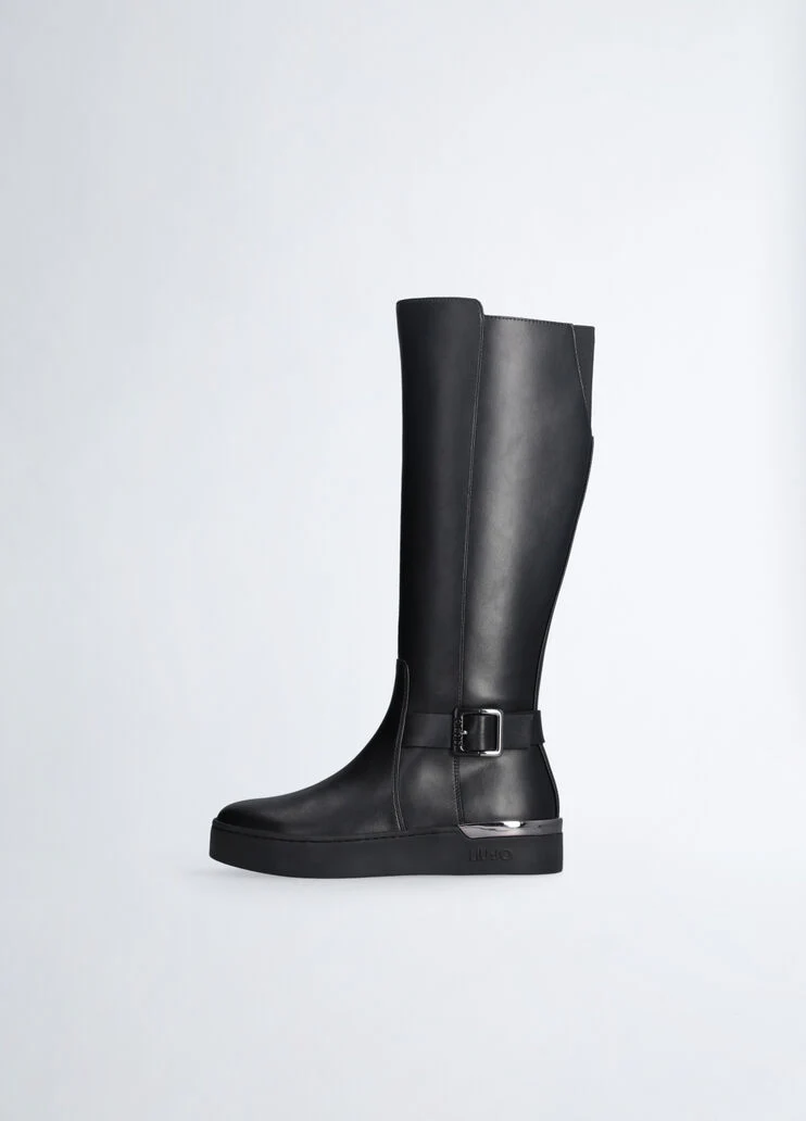 Black boots with buckle