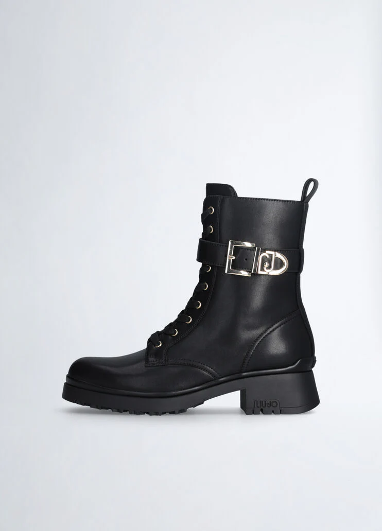 Genuine leather combat boots