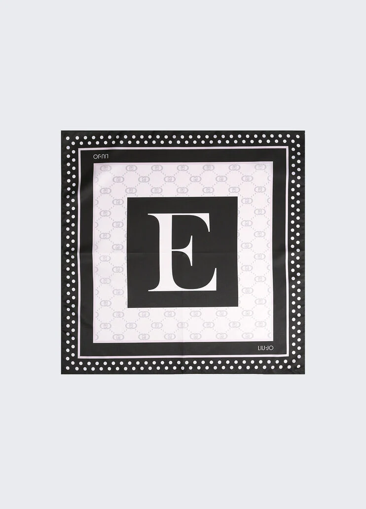 Black letter E foulard