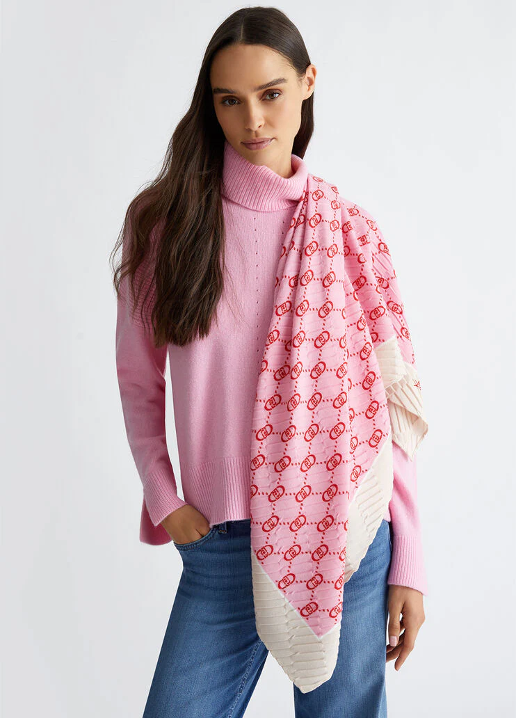 Pleated monogram foulard