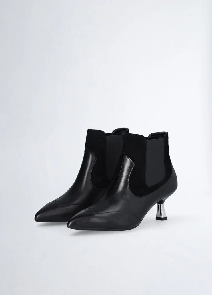 Black ankle boots in leather