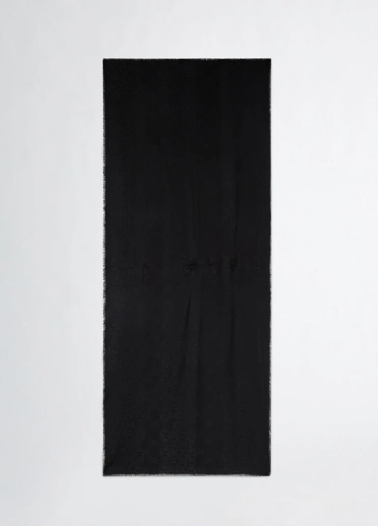 Black jacquard monogram stole