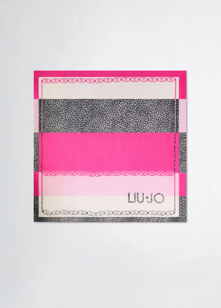 Pink animal-print foulard