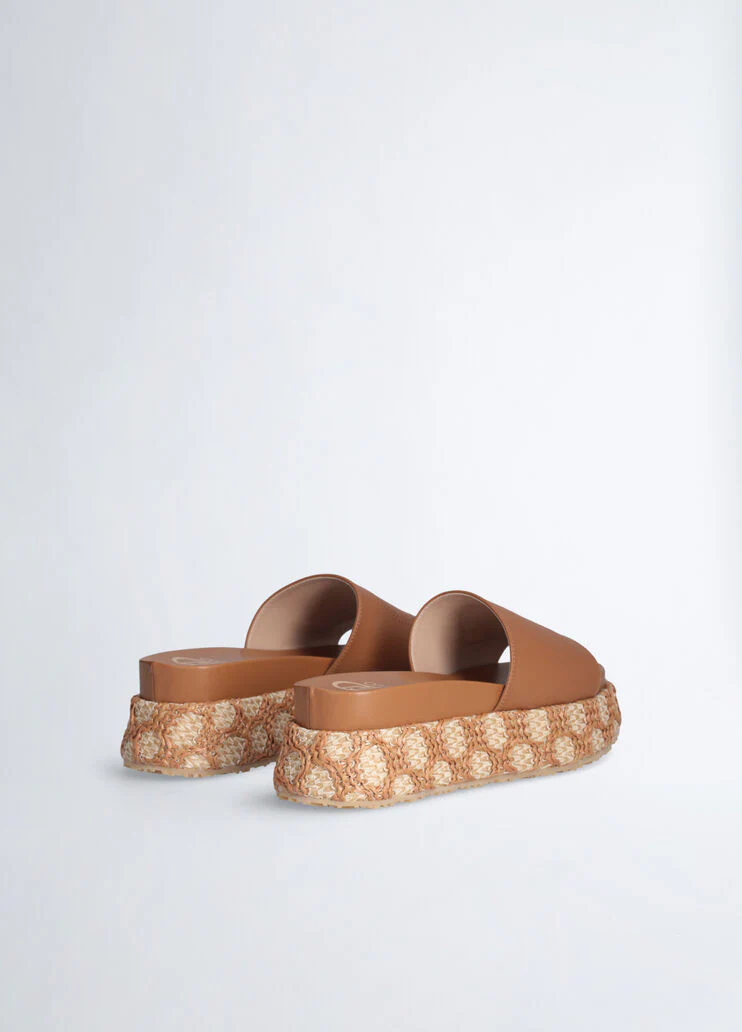 Raffia platform sandals
