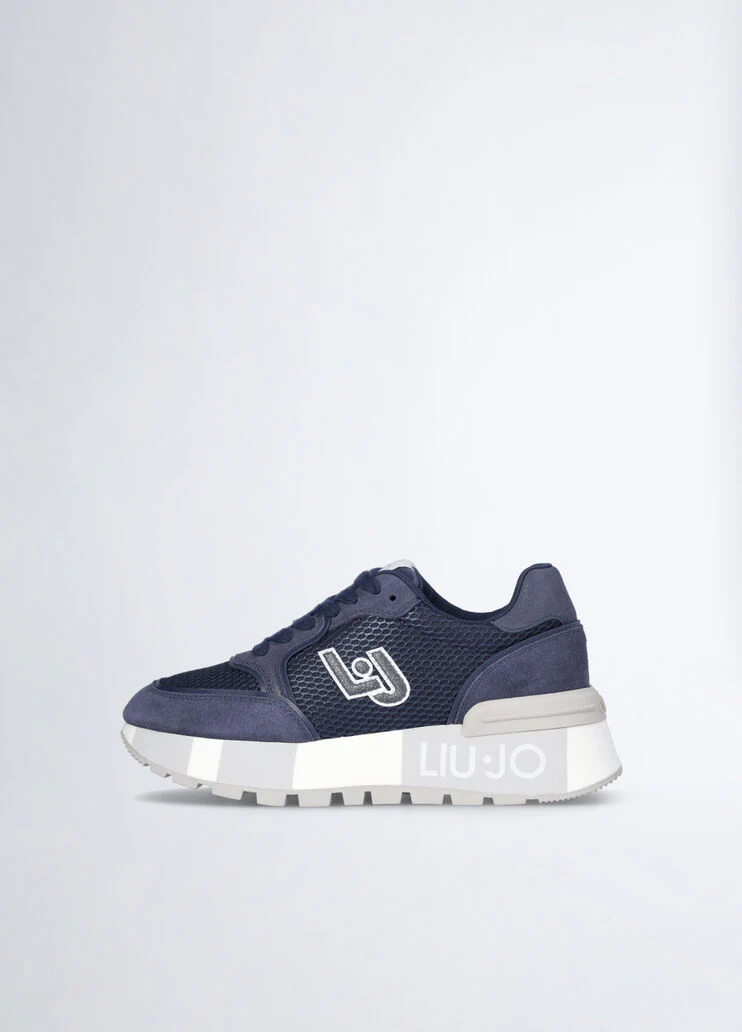 Blue platform sneakers