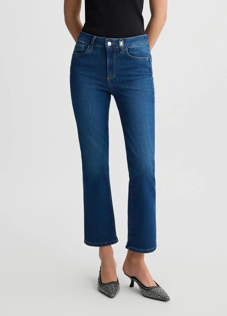 High-rise bootcut jeans