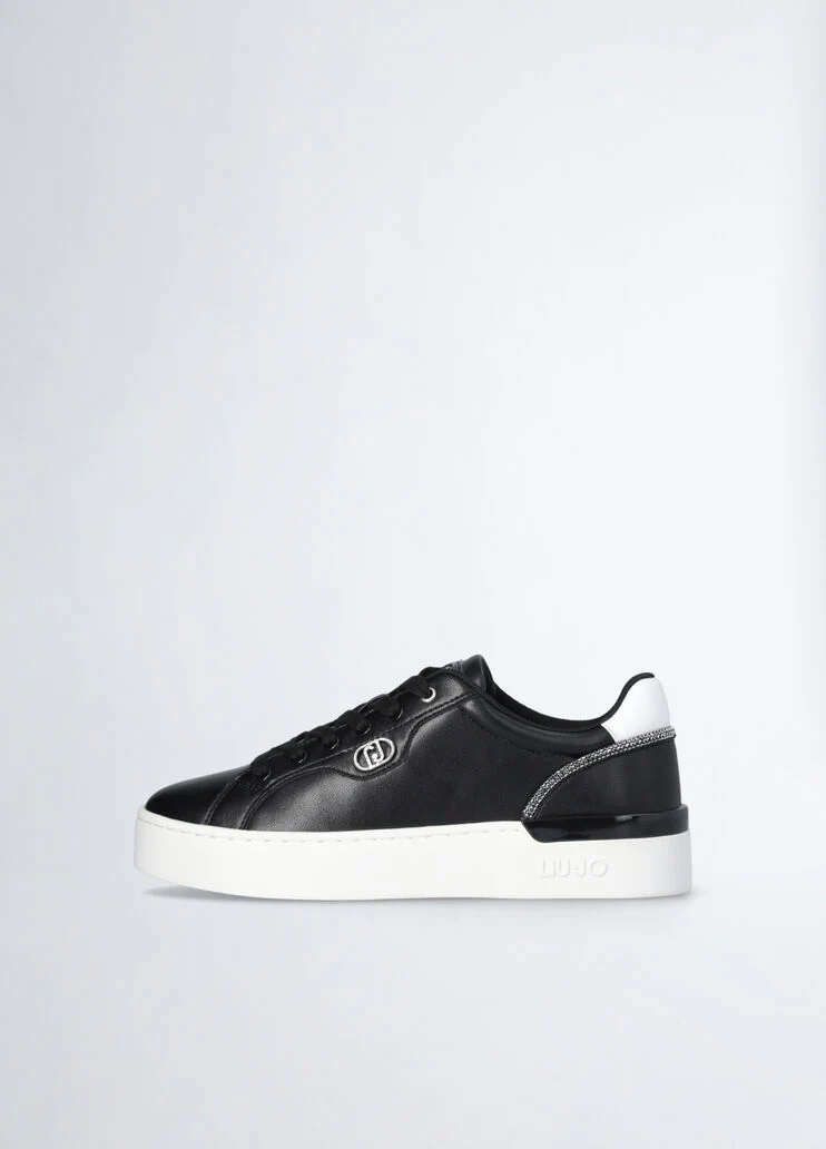 Black leather sneakers