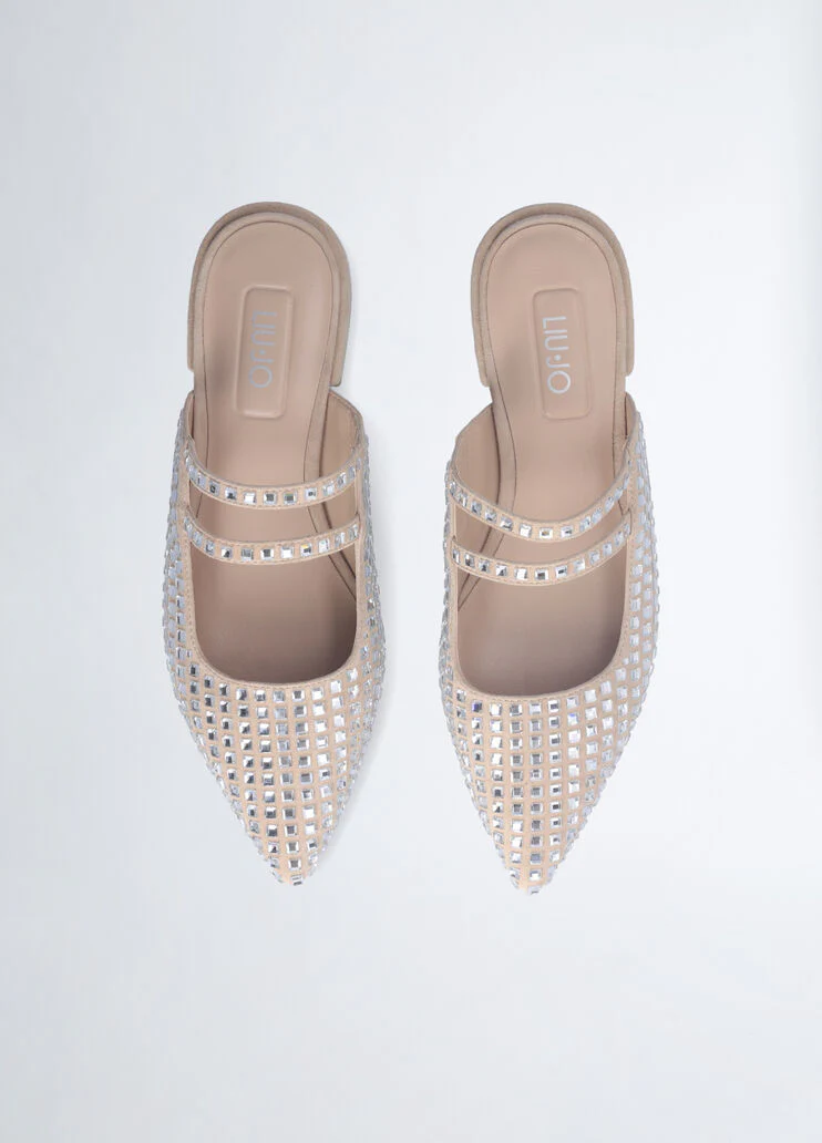 Full rhinestone mules