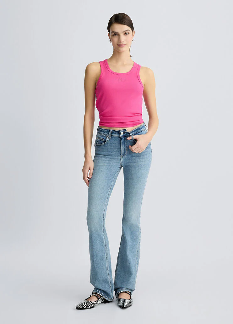 High-rise bootcut jeans