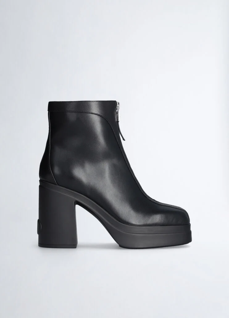 Black ankle boots with zip