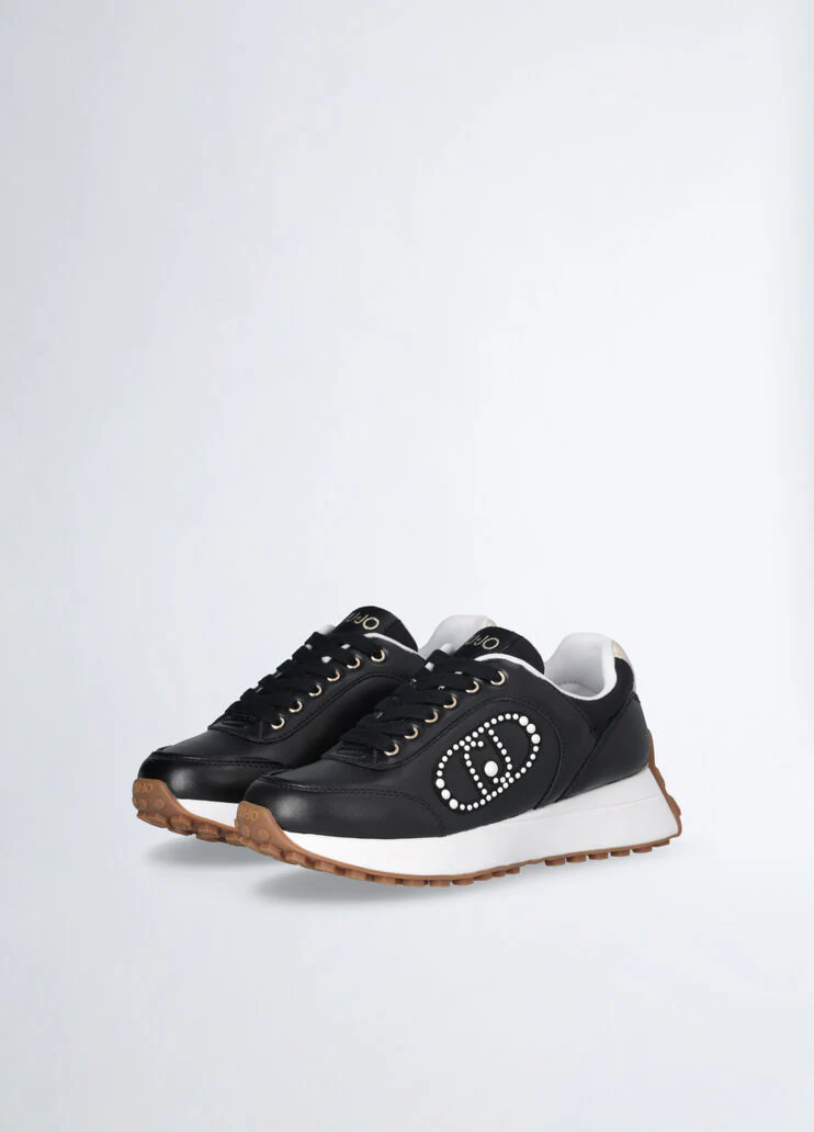 Black leather sneakers