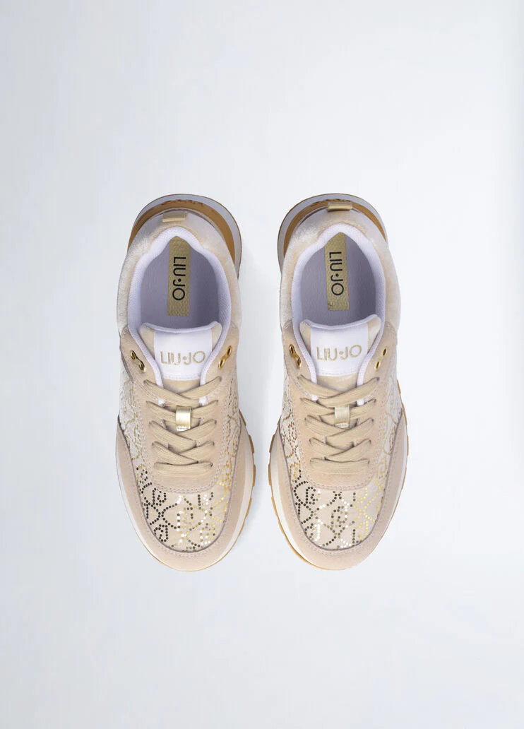 Platform sneakers with micro sequins