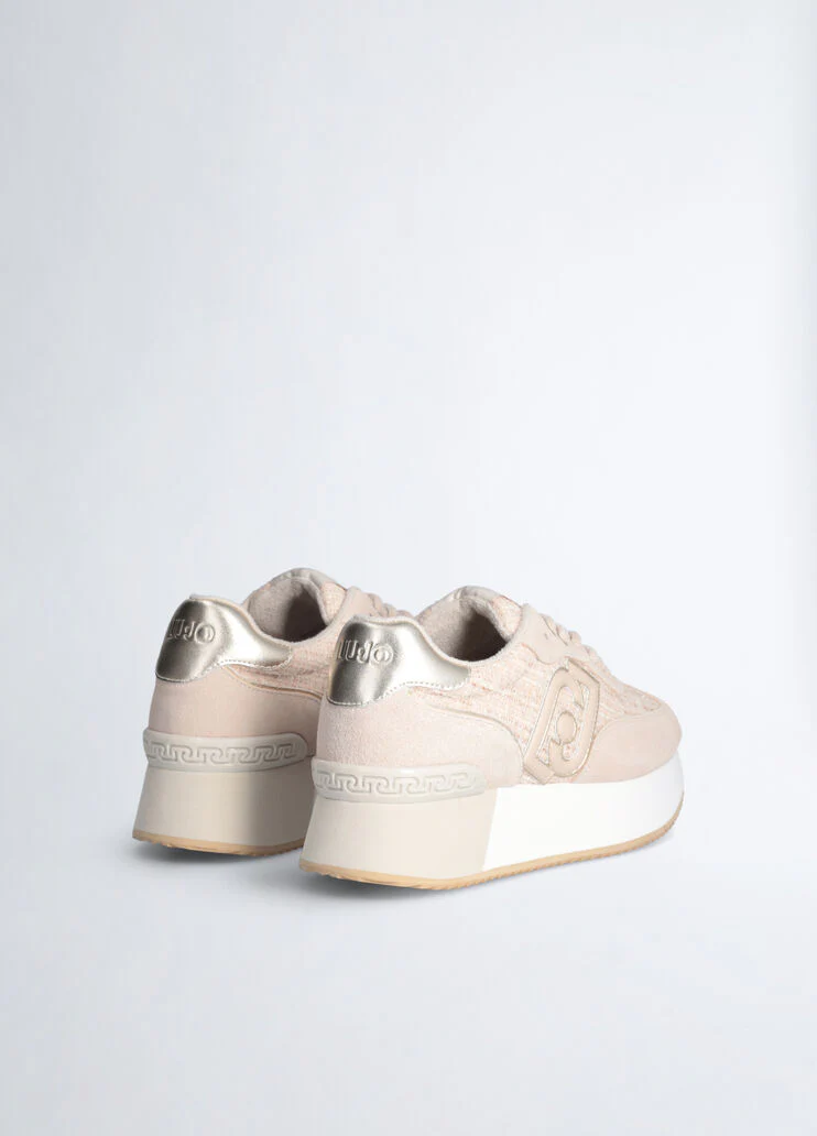 Beige tweed sneakers