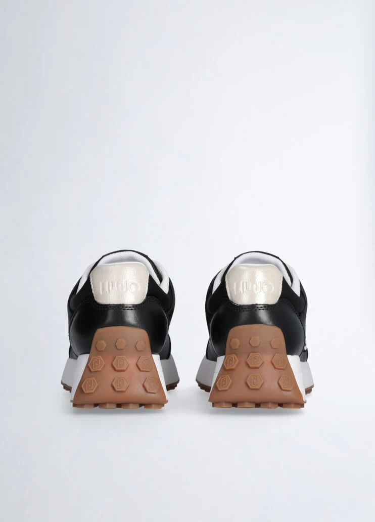 Black leather sneakers