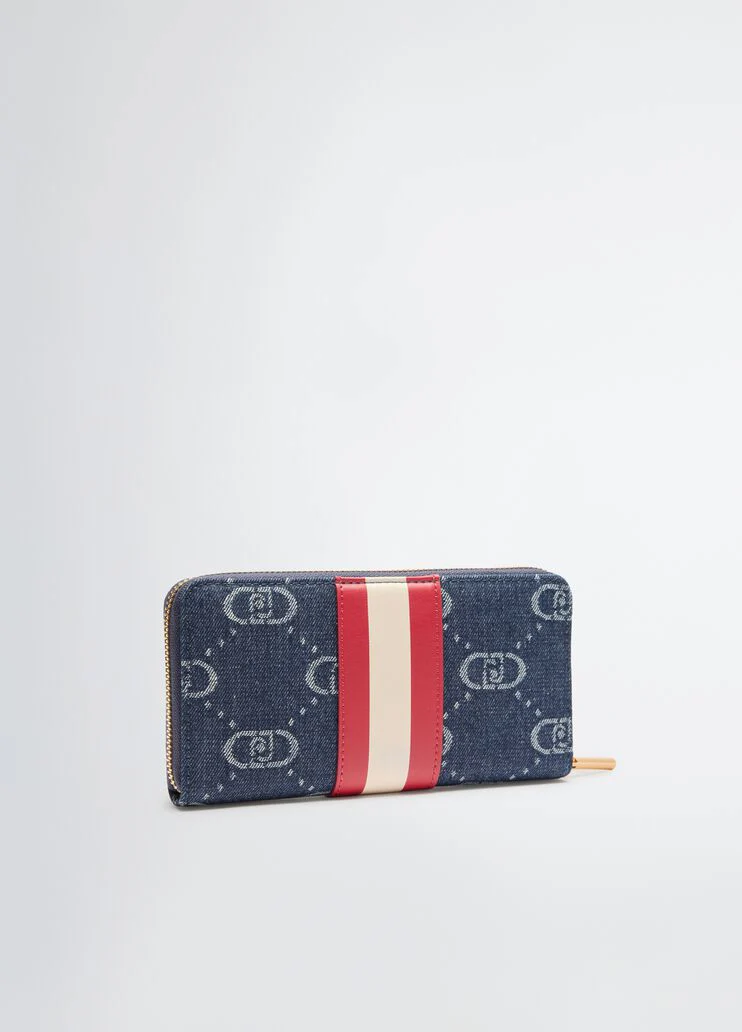 Jacquard zip-around wallet