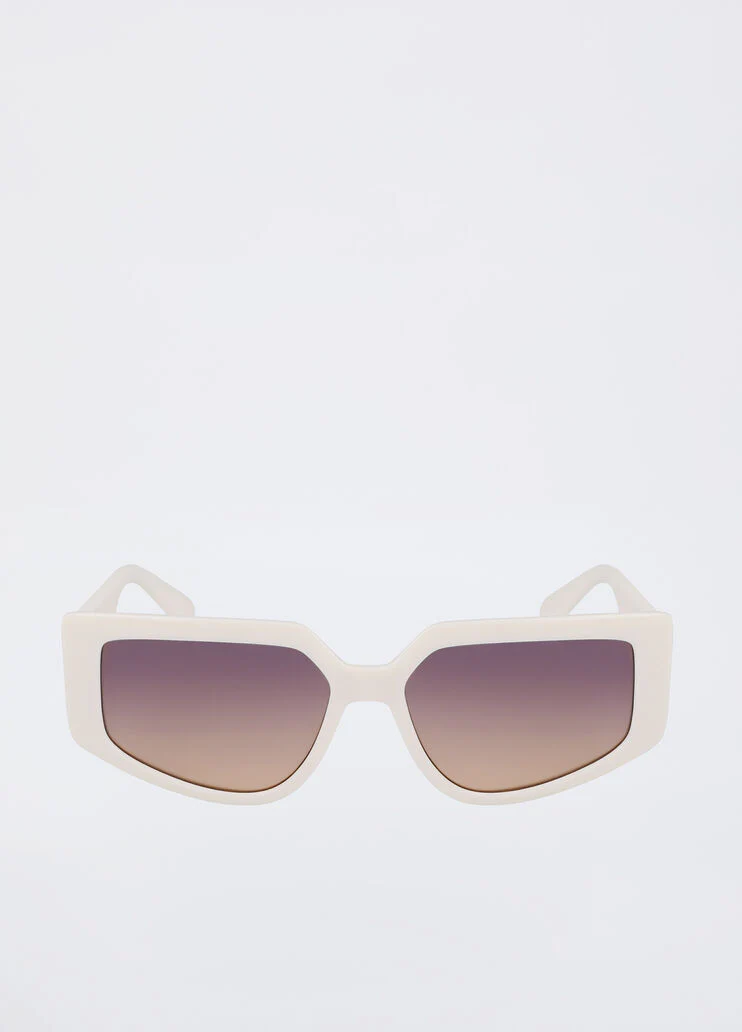 Rectangular white sunglasses