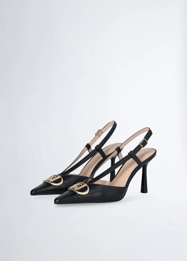 Slingbacks with maxi-logo