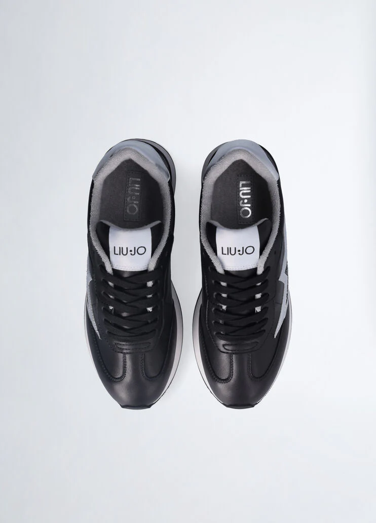 Black leather sneakers