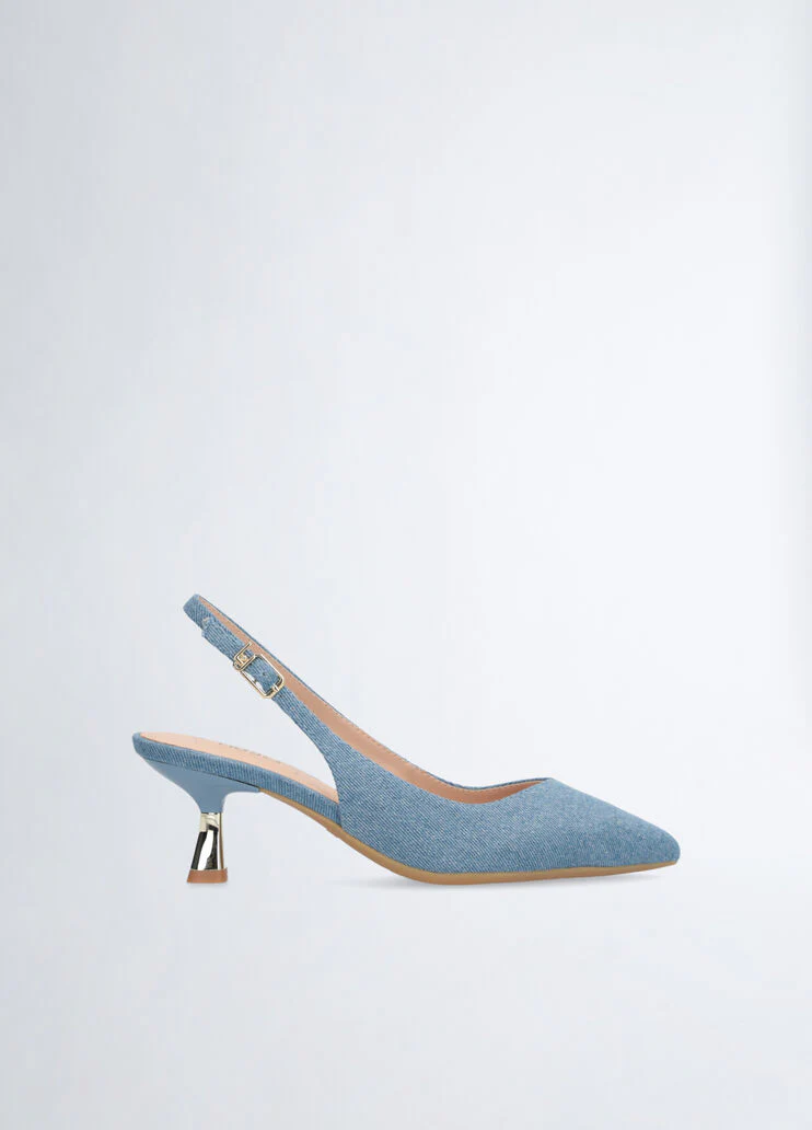 Denim slingbacks