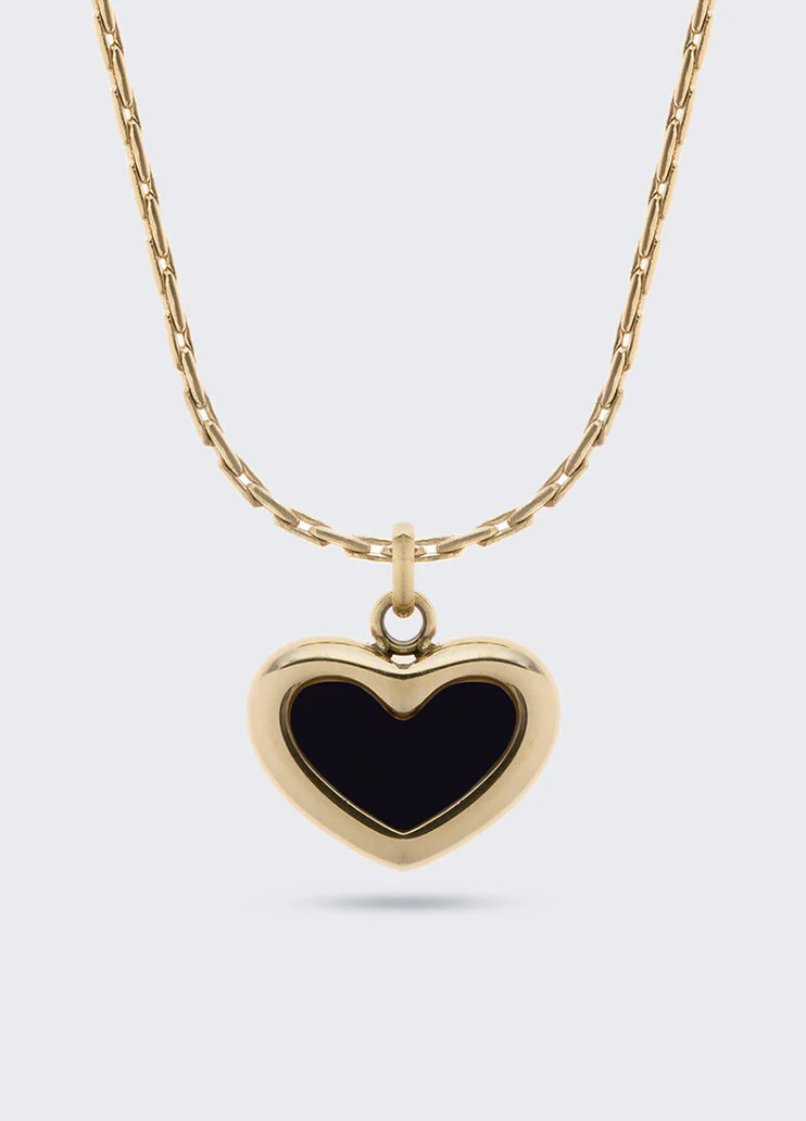 Necklace with black heart