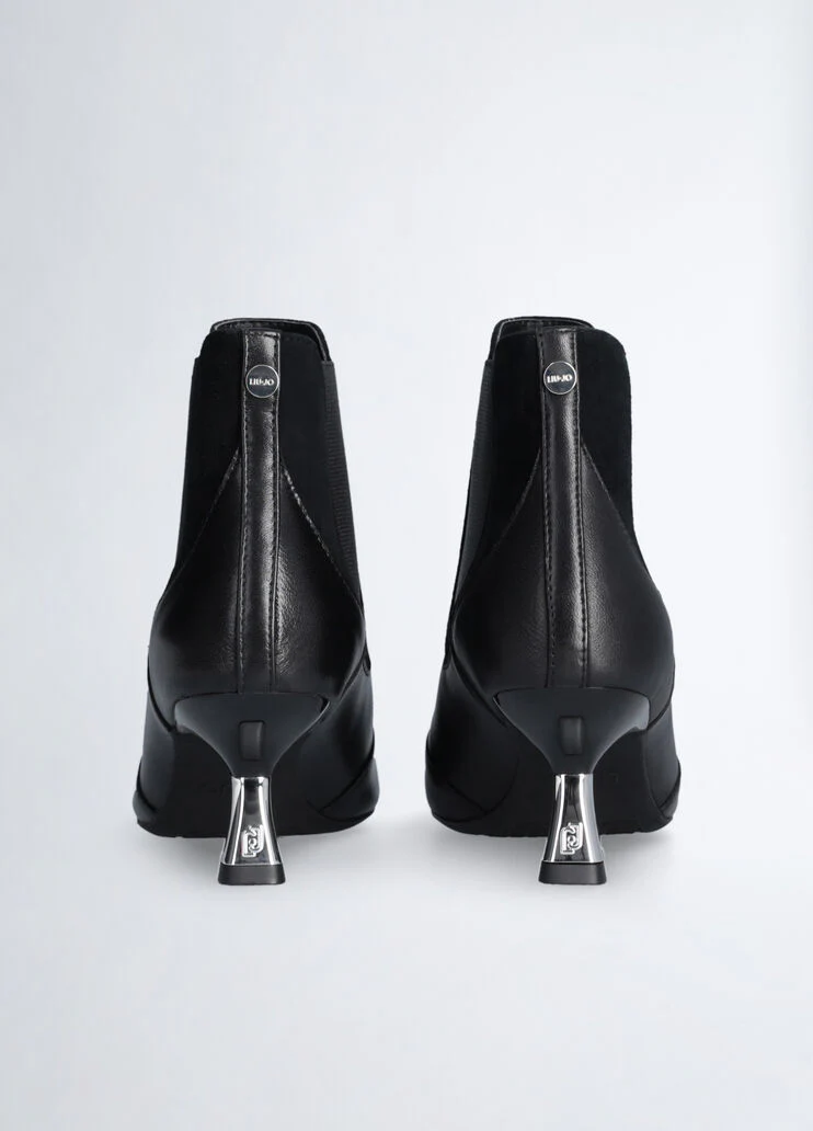 Black ankle boots in leather