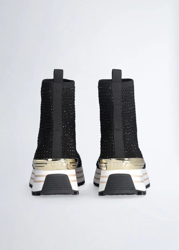 Sock sneakers with gemstones