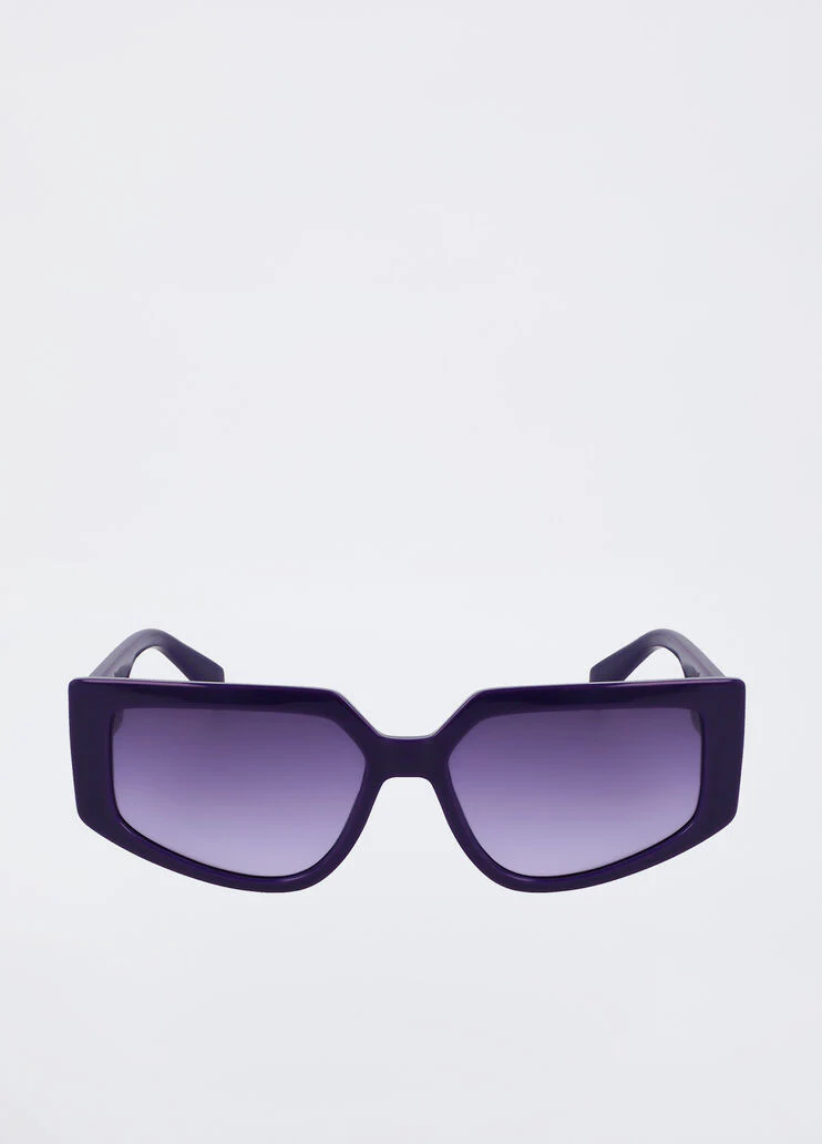 Rectangular purple sunglasses