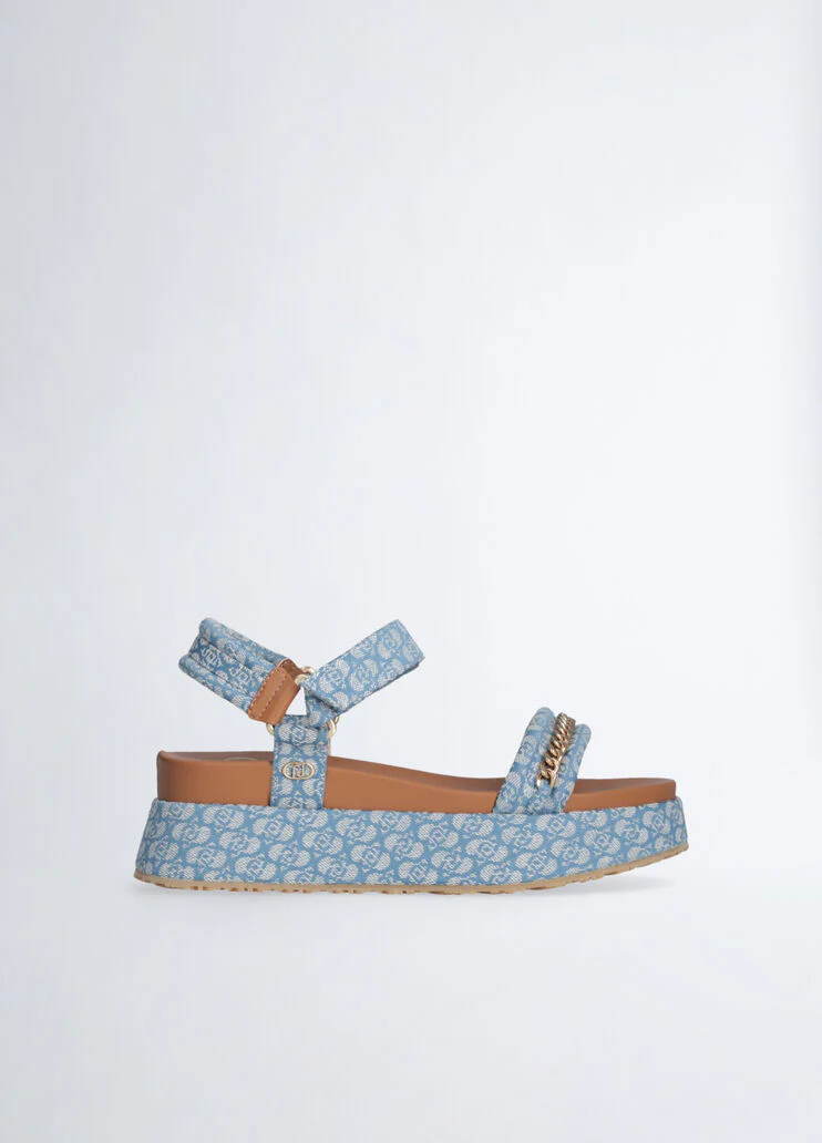 Monogram platform sandals