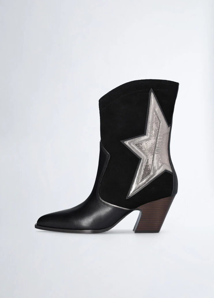 Black cowboy boots with star