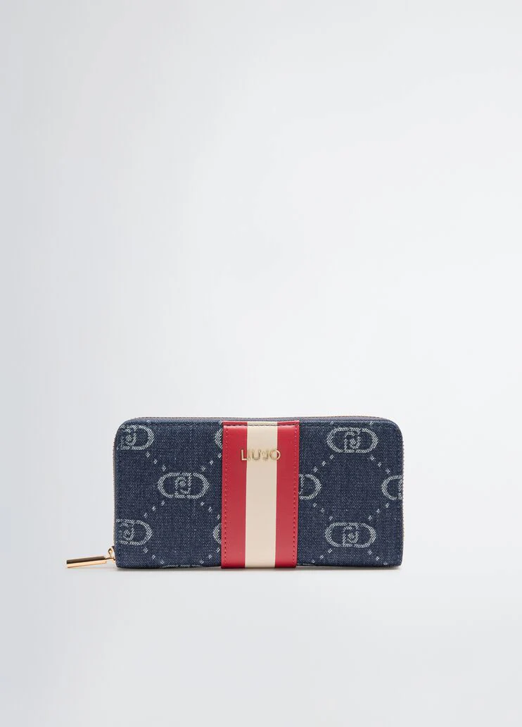 Jacquard zip-around wallet