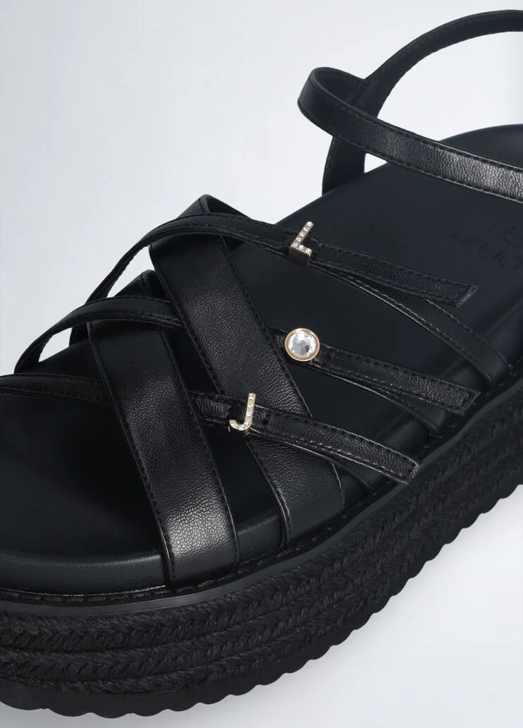 Black platform sandals