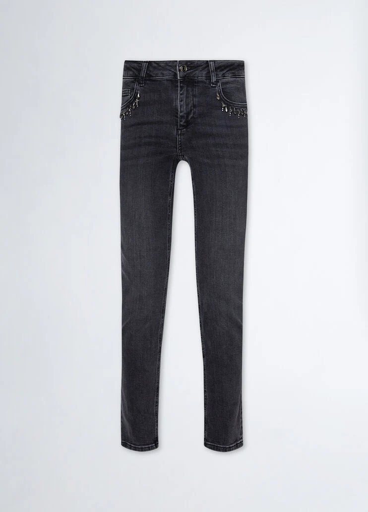 Bottom Up skinny jeans with gemstones