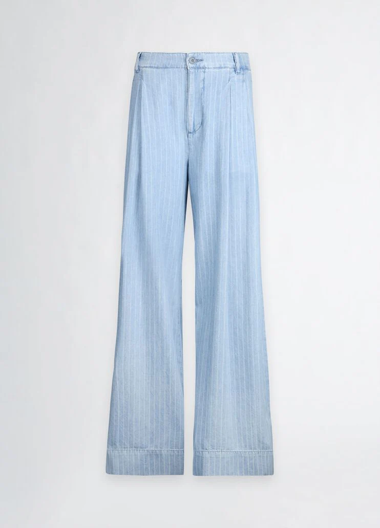 Pinstripe denim trousers