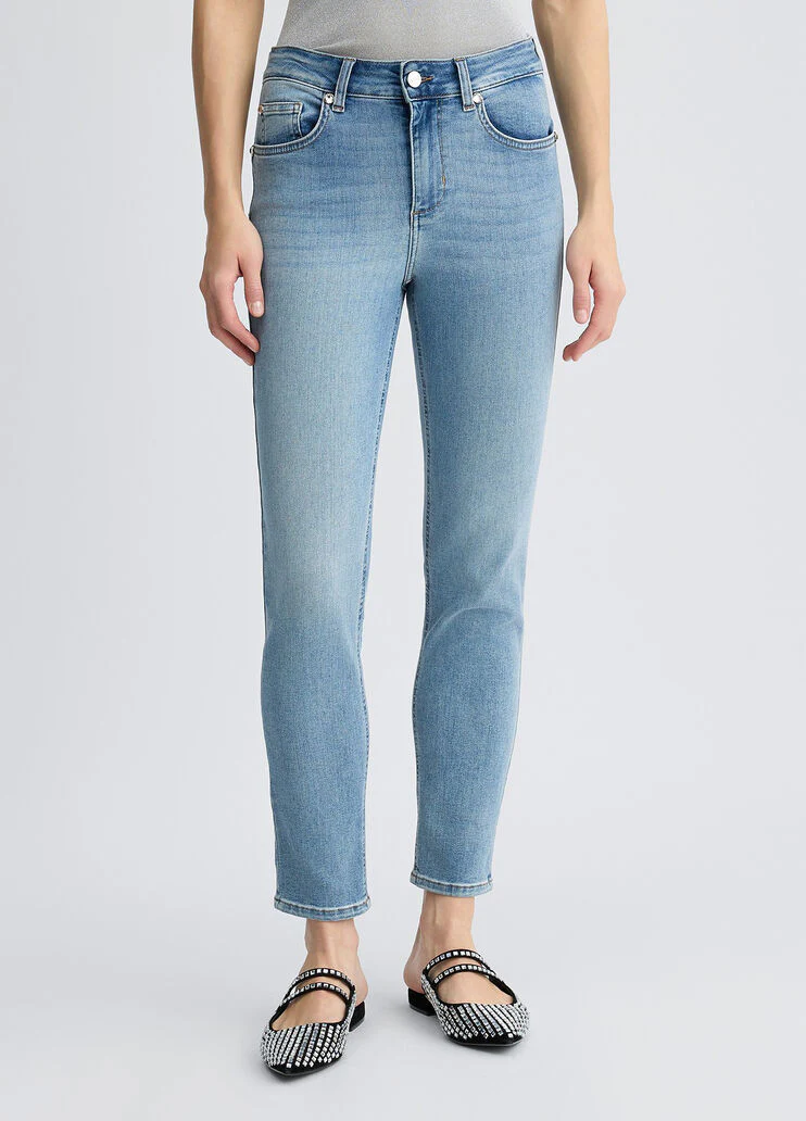 High-waisted skinny jeans