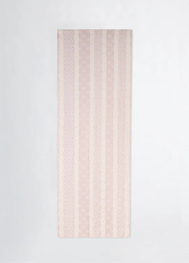 Peach jacquard monogram stole