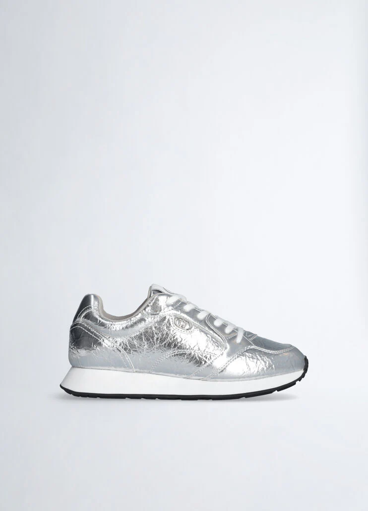 Cracked-effect sneakers