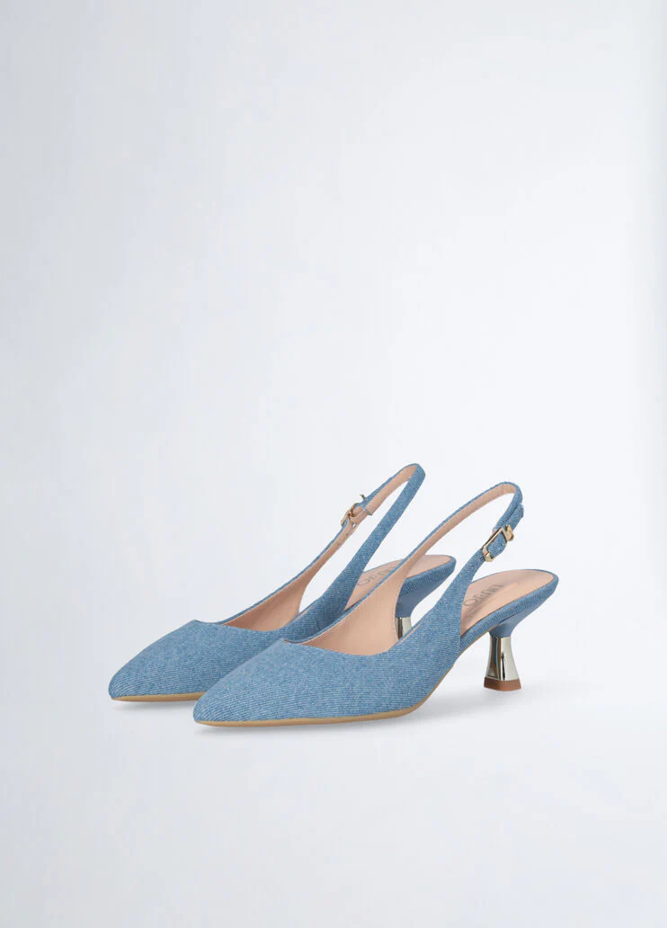 Denim slingbacks