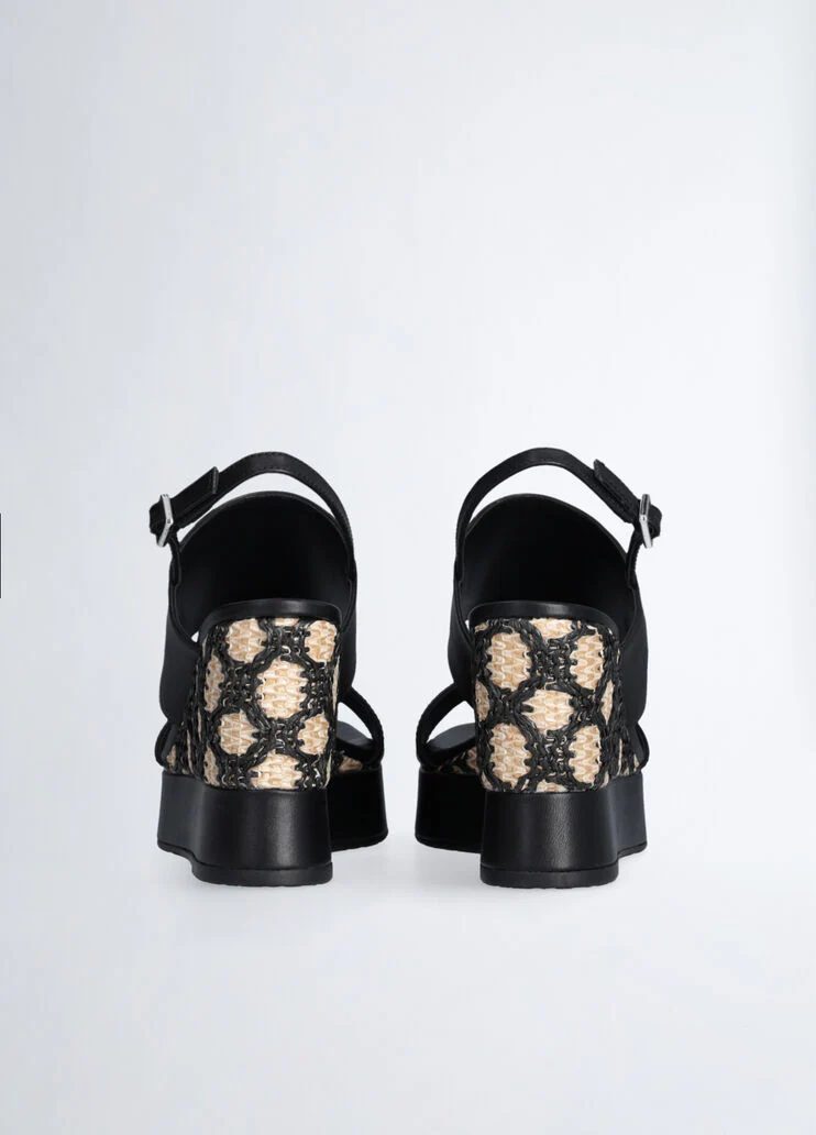 Raffia wedge sandals