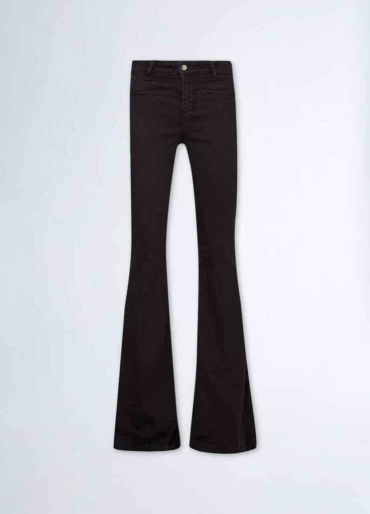 Low-rise super-flared jeans
