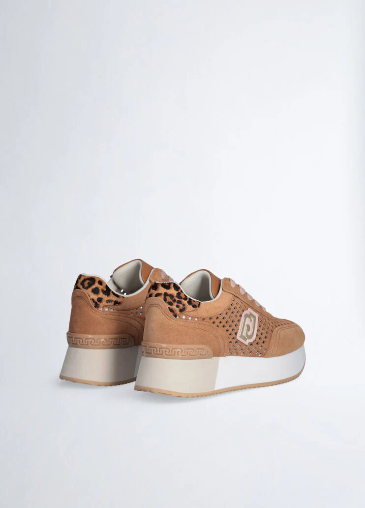 Perforated platform sneakers