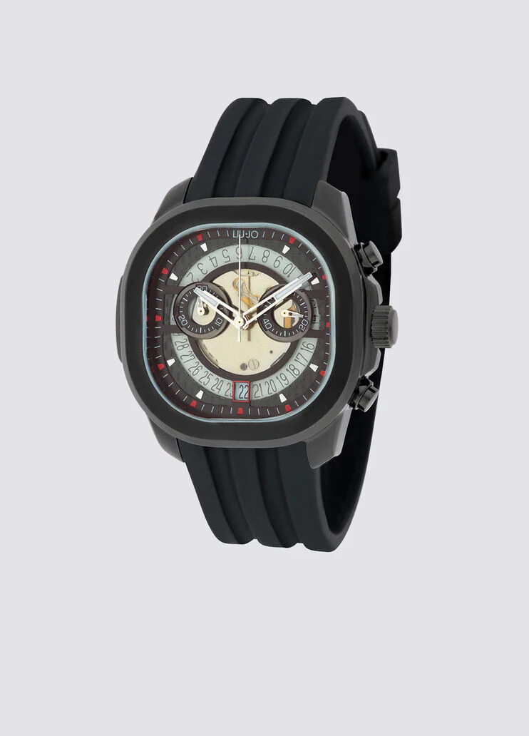 Black watch with chronograph