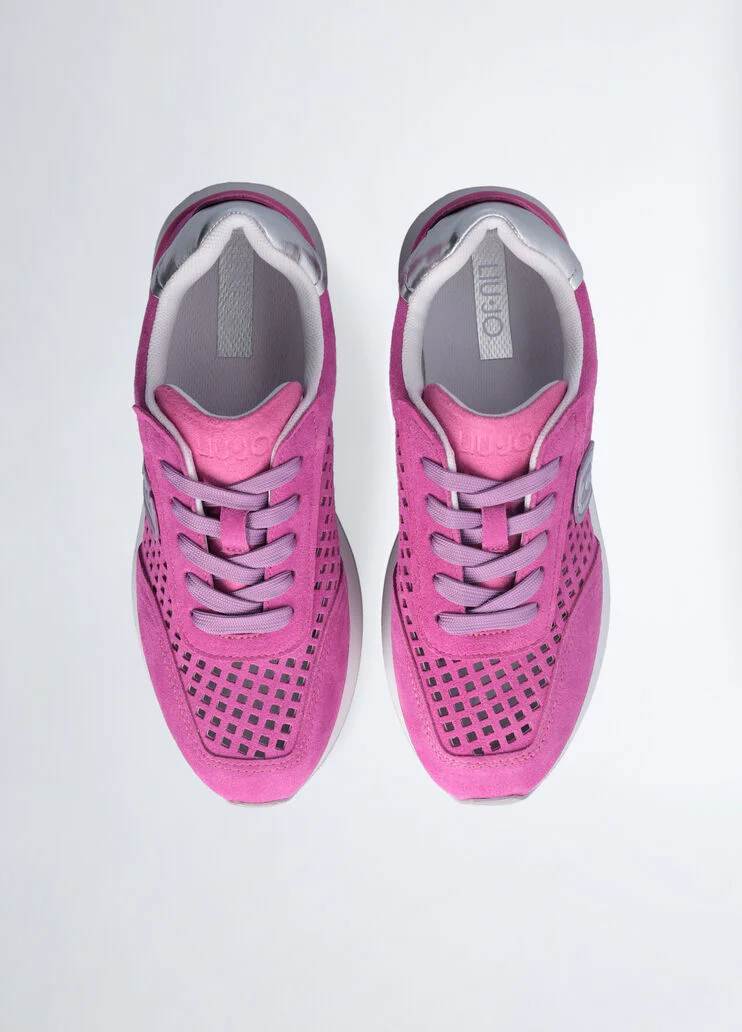 Perforated platform sneakers