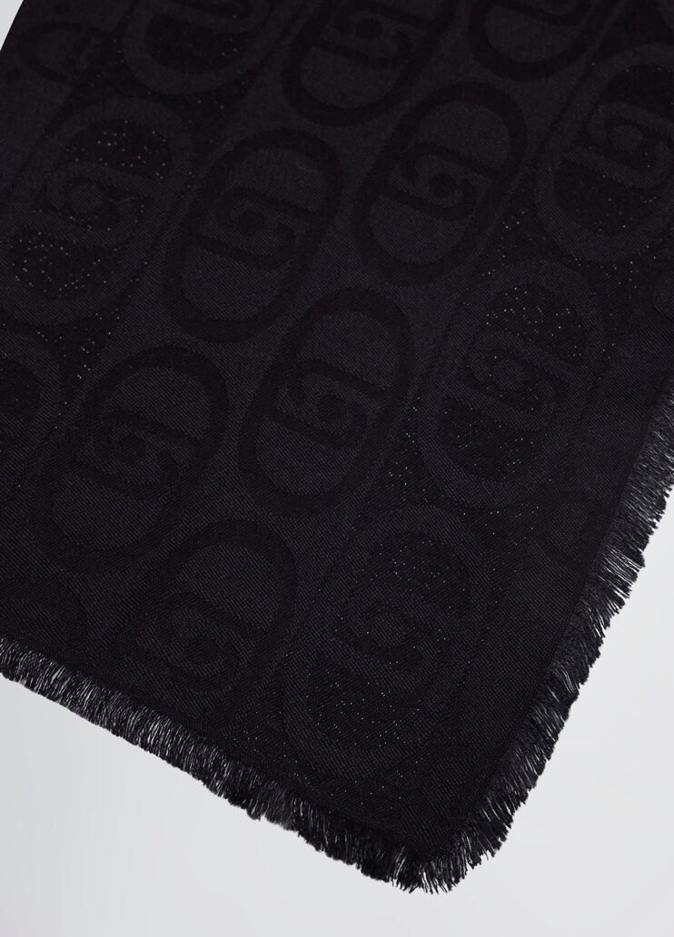 Black jacquard monogram stole