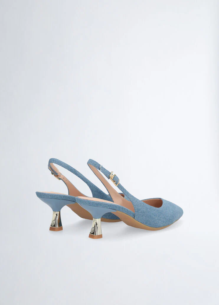 Denim slingbacks