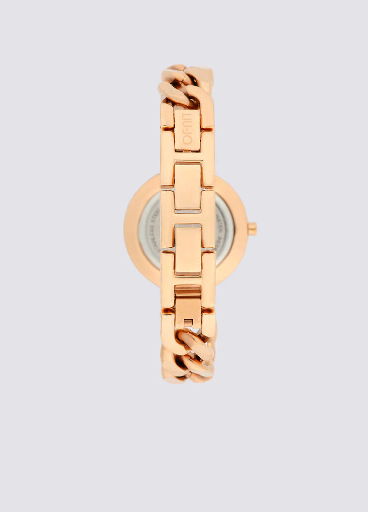 Steel watch with bejewelled chain