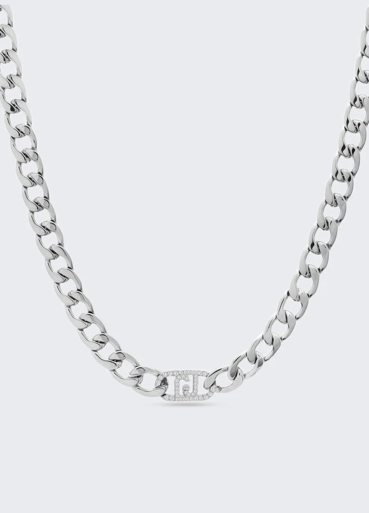 Monogram choker with diamantés