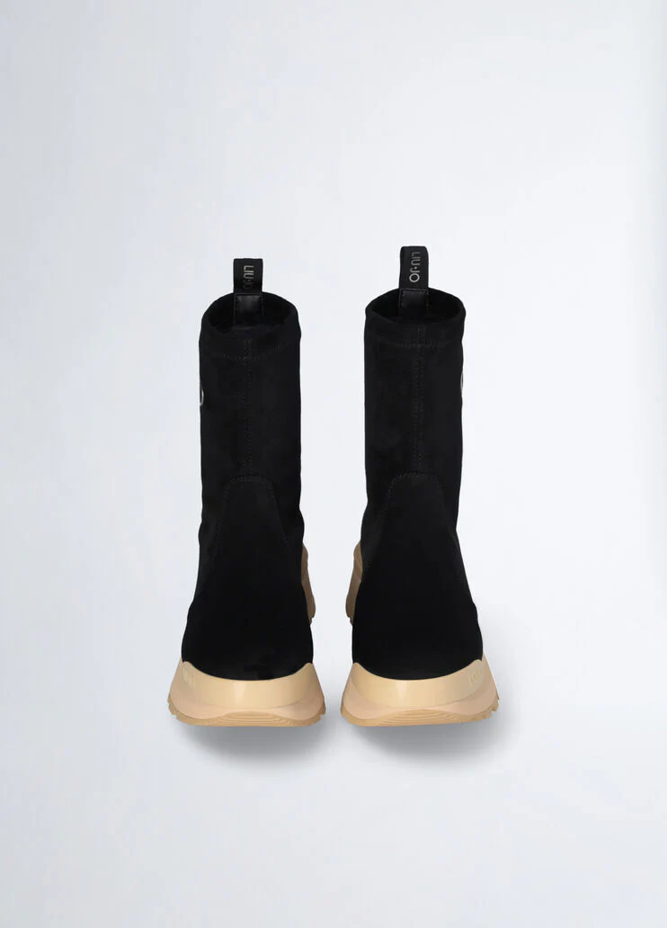 Black ankle boots with logo