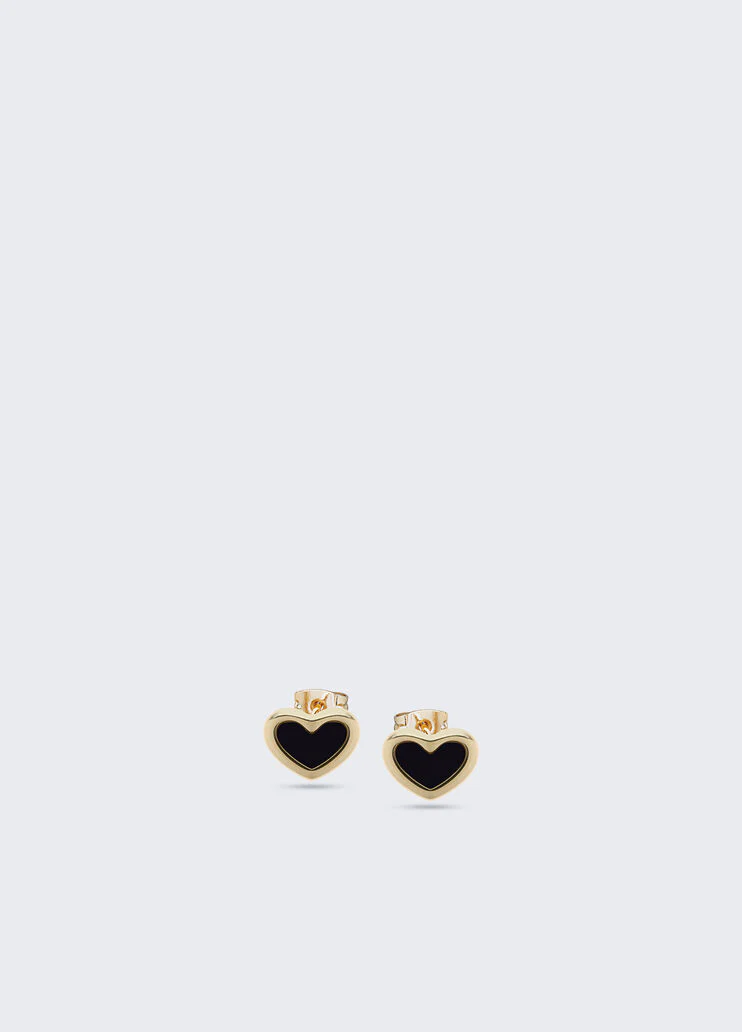Earrings with black heart